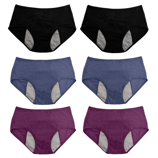 6pc High Waist LeakProof Panties - DesignComfort