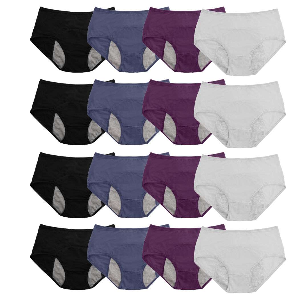 16pc High Waist Leak Proof Panties - DesignComfort