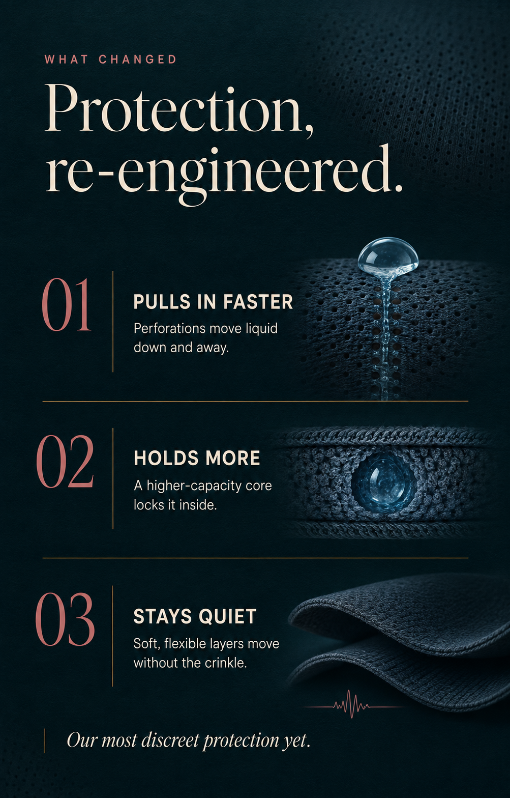 Protection re-engineered: pulls in faster, holds more, stays quiet